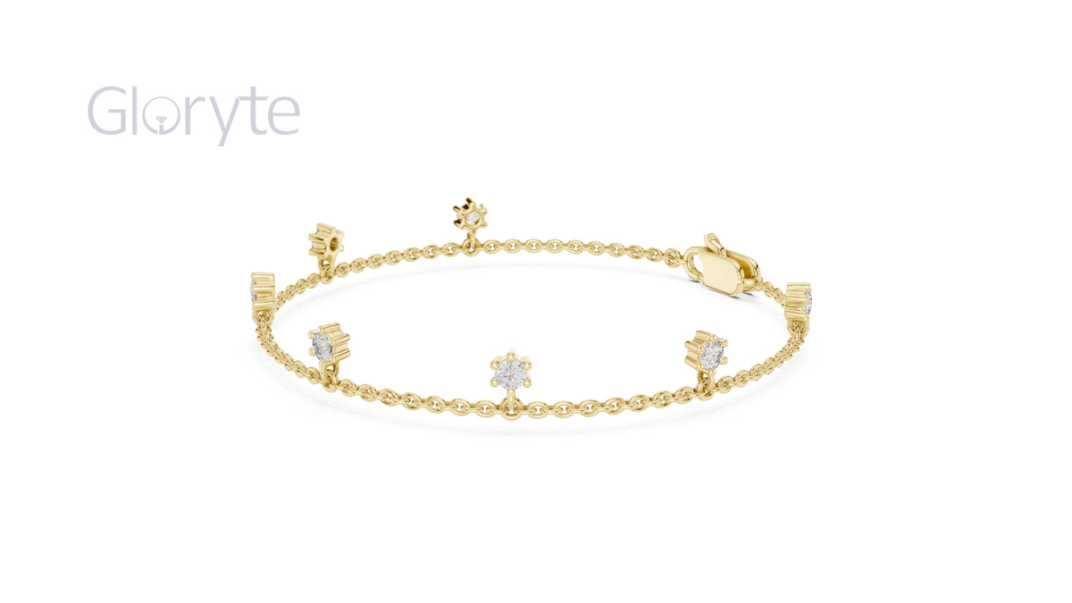 Floating Round Cut Diamond Bracelet