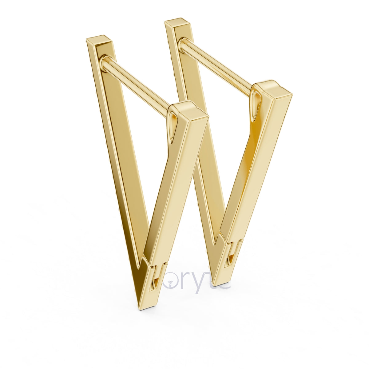 Geometric V-Shape Hoop Earrings