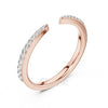 Open Pavé Diamond Band | Lab-Grown & Moissanite | 925 Silver, 10K, 14K Gold