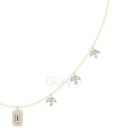 Emerald Halo & Marquise Diamond Necklace