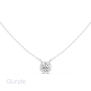 Diamond Solitaire Bezel Pendant Necklace
