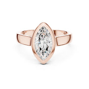 Bezel Set Diamond Solitaire Ring | Modern Elegance