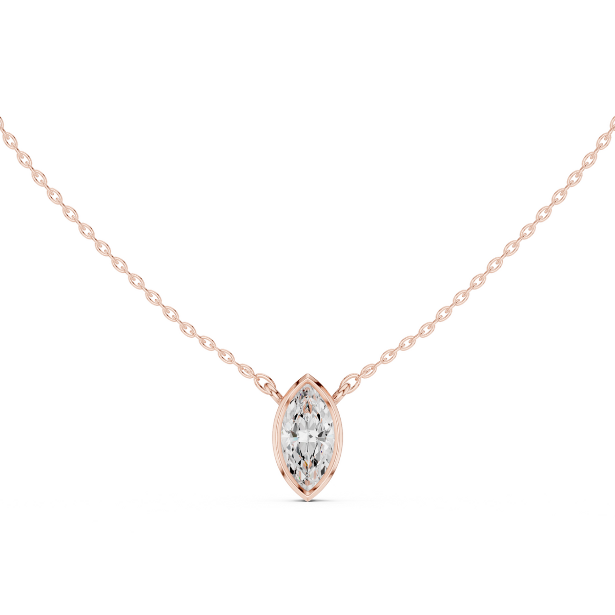 Diamond Solitaire Bezel Pendant Necklace
