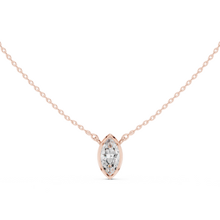 Diamond Solitaire Bezel Pendant Necklace