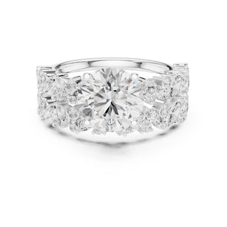 Floral & Round Diamond Cluster Ring – 3.70 CTW