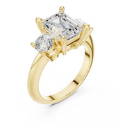 Three-Stone Diamond Engagement Ring | 2.5ct Center with Round Side Stones