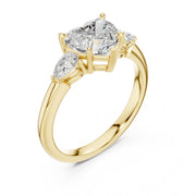 Three-Stone Engagement Ring with Pear Side Diamonds