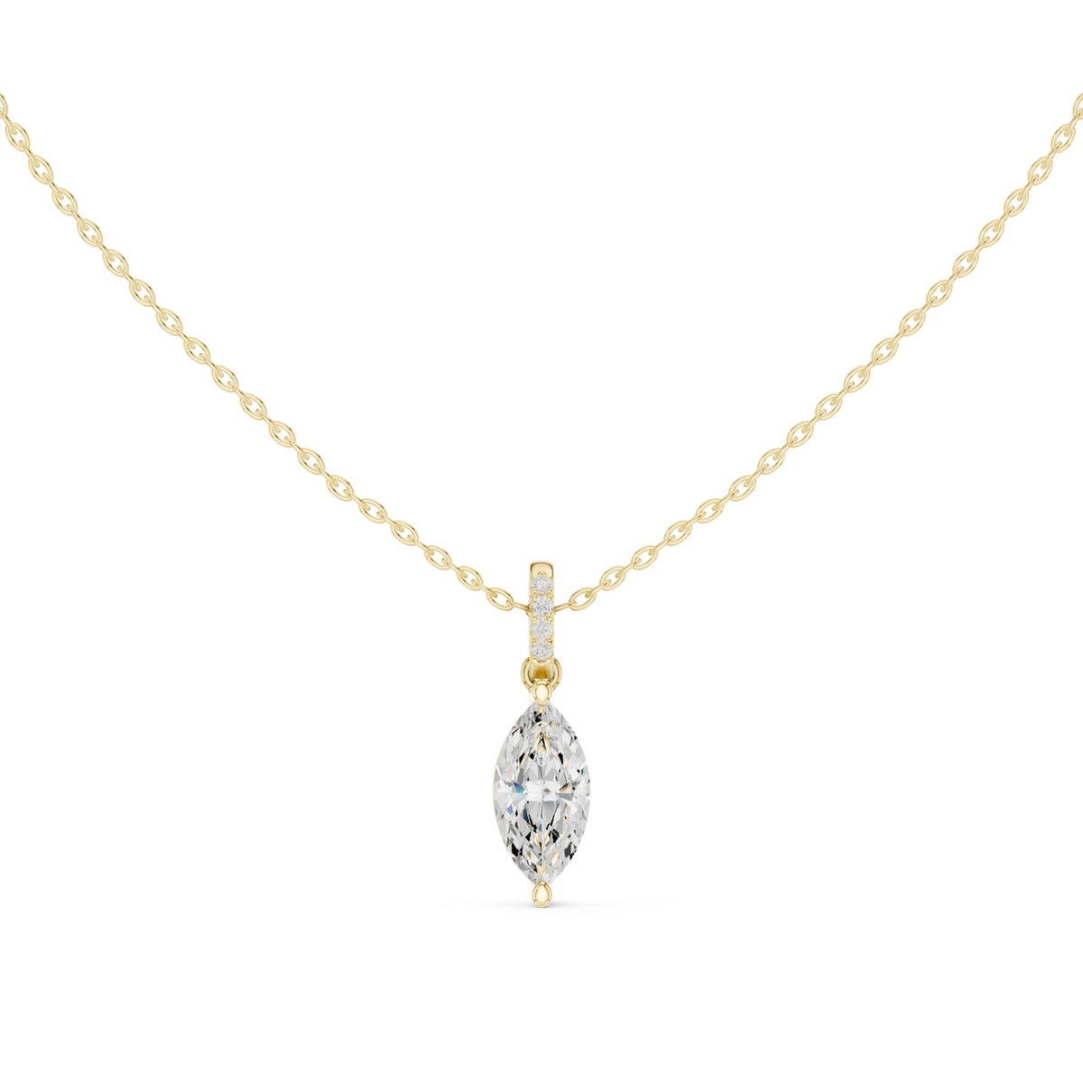 Diamond Solitaire Bezel Pendant Necklace (1.50ct) with Chain