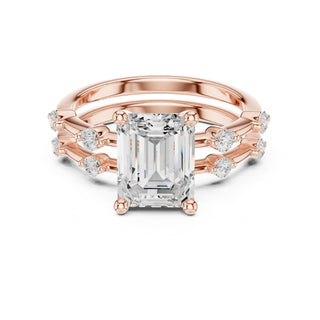 Diamond Bridal Set with Side Stones – 2.86 Carat