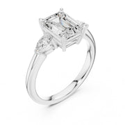 Three-Stone Engagement Ring with Pear Side Diamonds