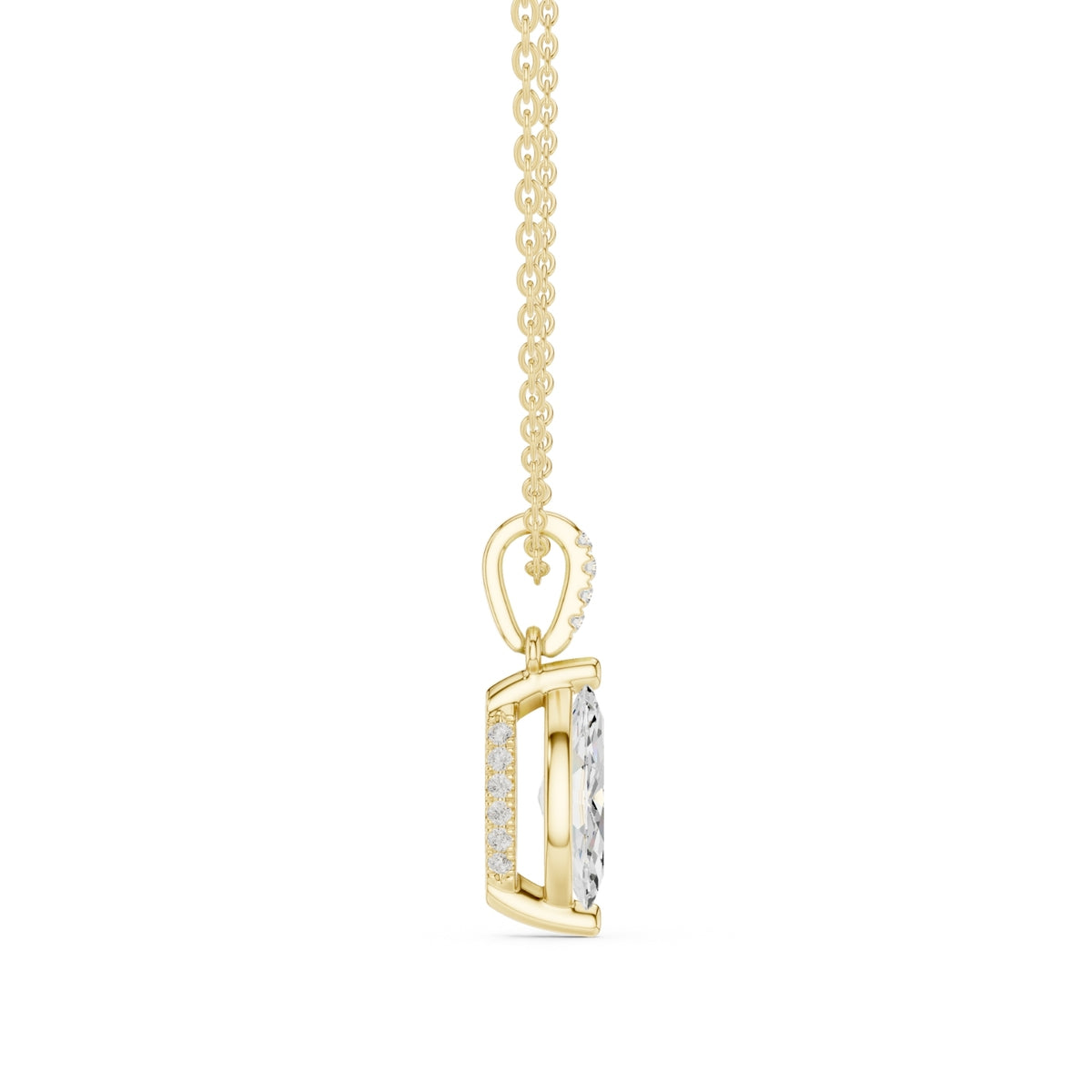 Diamond Solitaire Bezel Pendant Necklace (1.50ct) with Chain