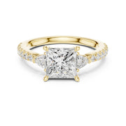 1 Carat Three-Stone Diamond Rings With Pave Band