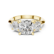 Three-Stone Diamond Engagement Ring | 2.5ct Center with Round Side Stones