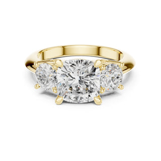 Three-Stone Diamond Engagement Ring | 2.5ct Center with Round Side Stones