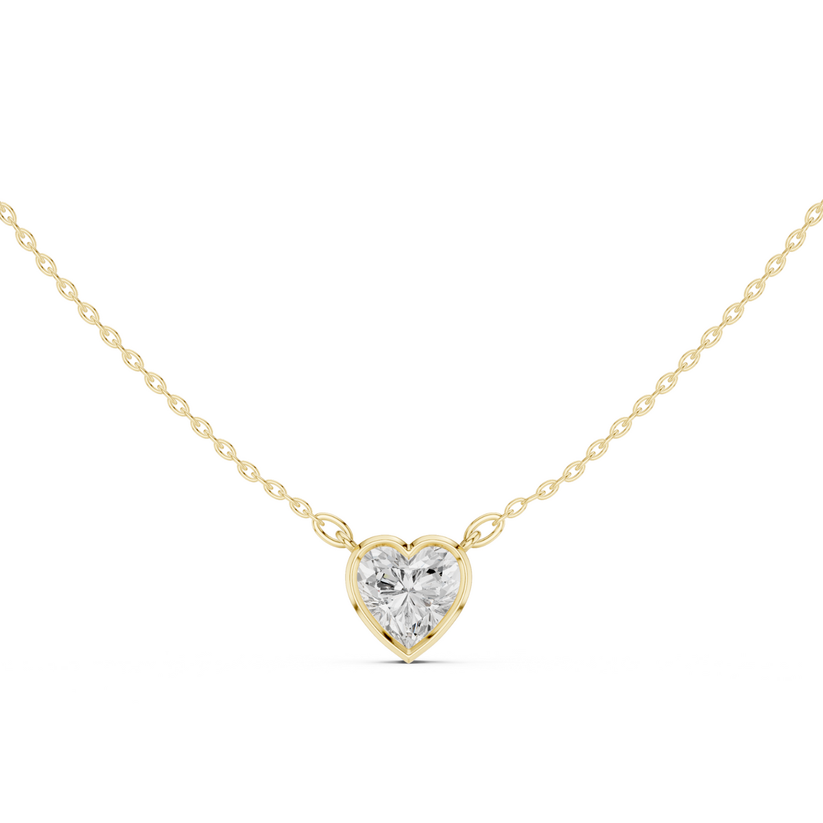 Diamond Solitaire Bezel Pendant Necklace