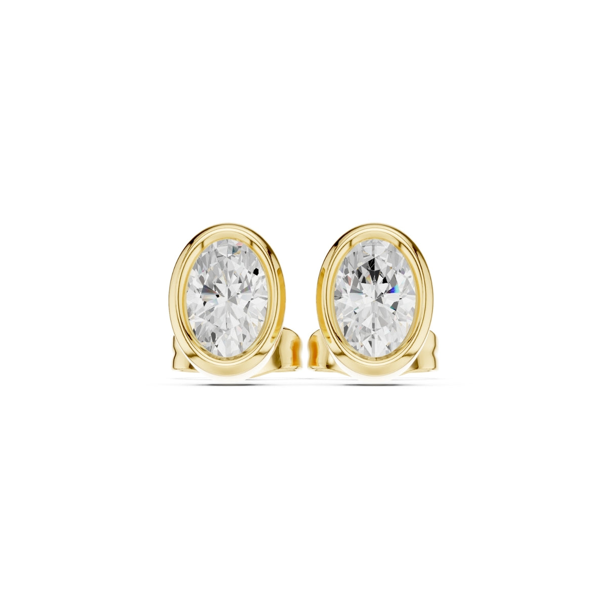 Elegant Bezel Diamond Stud Earrings