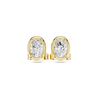 Elegant Bezel Diamond Stud Earrings