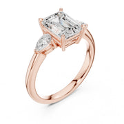 Three-Stone Engagement Ring with Pear Side Diamonds