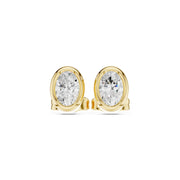 Elegant Bezel Diamond Stud Earrings | 2.50 Carat Total Weight
