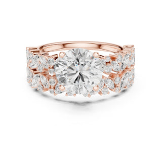 Floral & Round Diamond Cluster Ring – 3.70 CTW