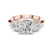 Three-Stone Diamond Engagement Ring | 2.5ct Center with Round Side Stones