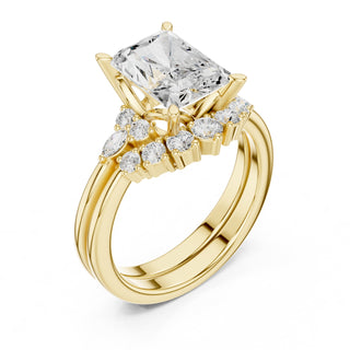 Diamond Bridal Set Ring with Marquise & Round Accent Diamonds