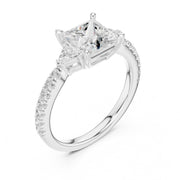 1 Carat Three-Stone Diamond Rings With Pave Band