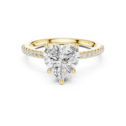 Diamond Engagement Ring with Hidden Halo & Pave Band