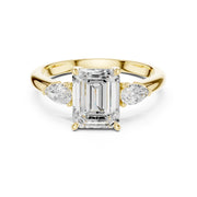 Three-Stone Engagement Ring with Pear Side Diamonds