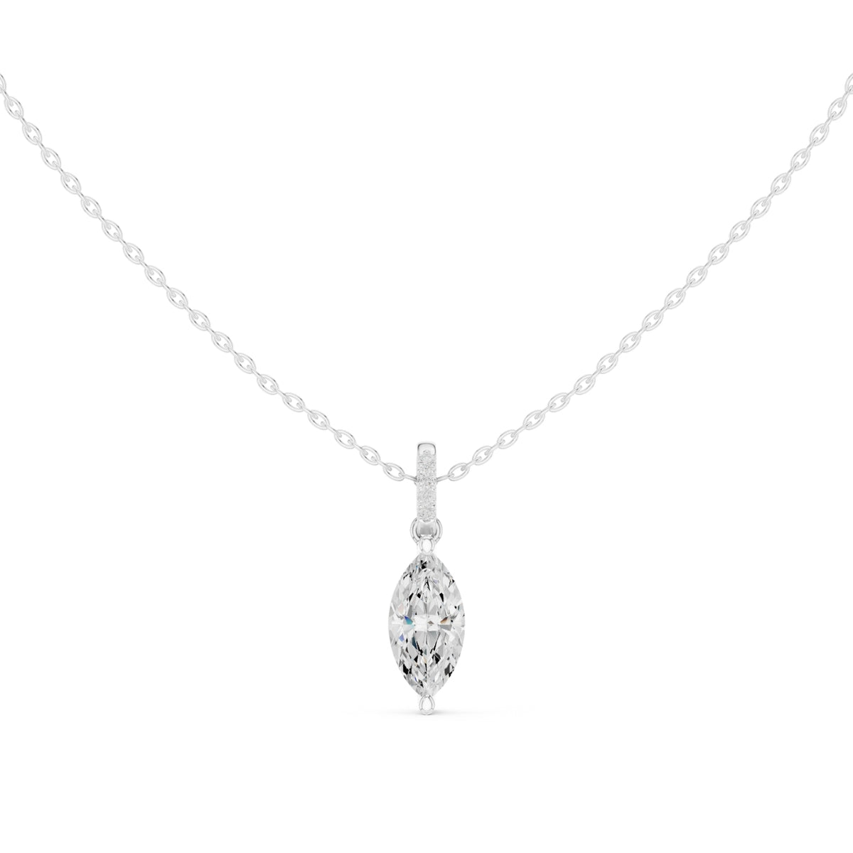 Diamond Solitaire Bezel Pendant Necklace (1.50ct) with Chain