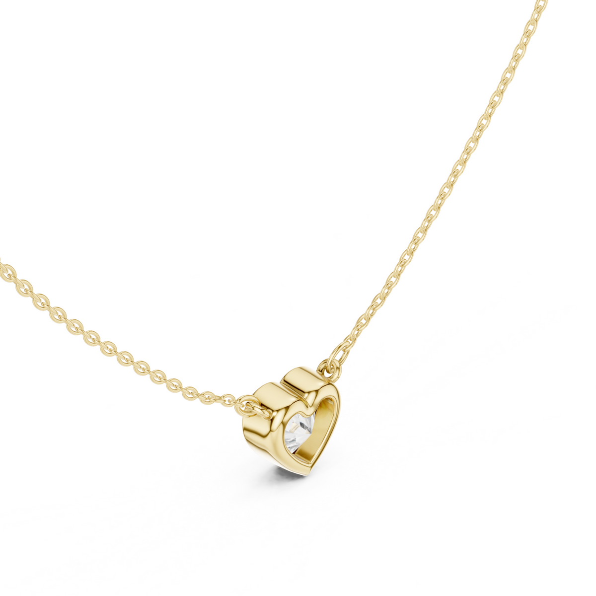 Diamond Solitaire Bezel Pendant Necklace