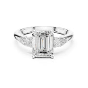 Three-Stone Engagement Ring with Pear Side Diamonds