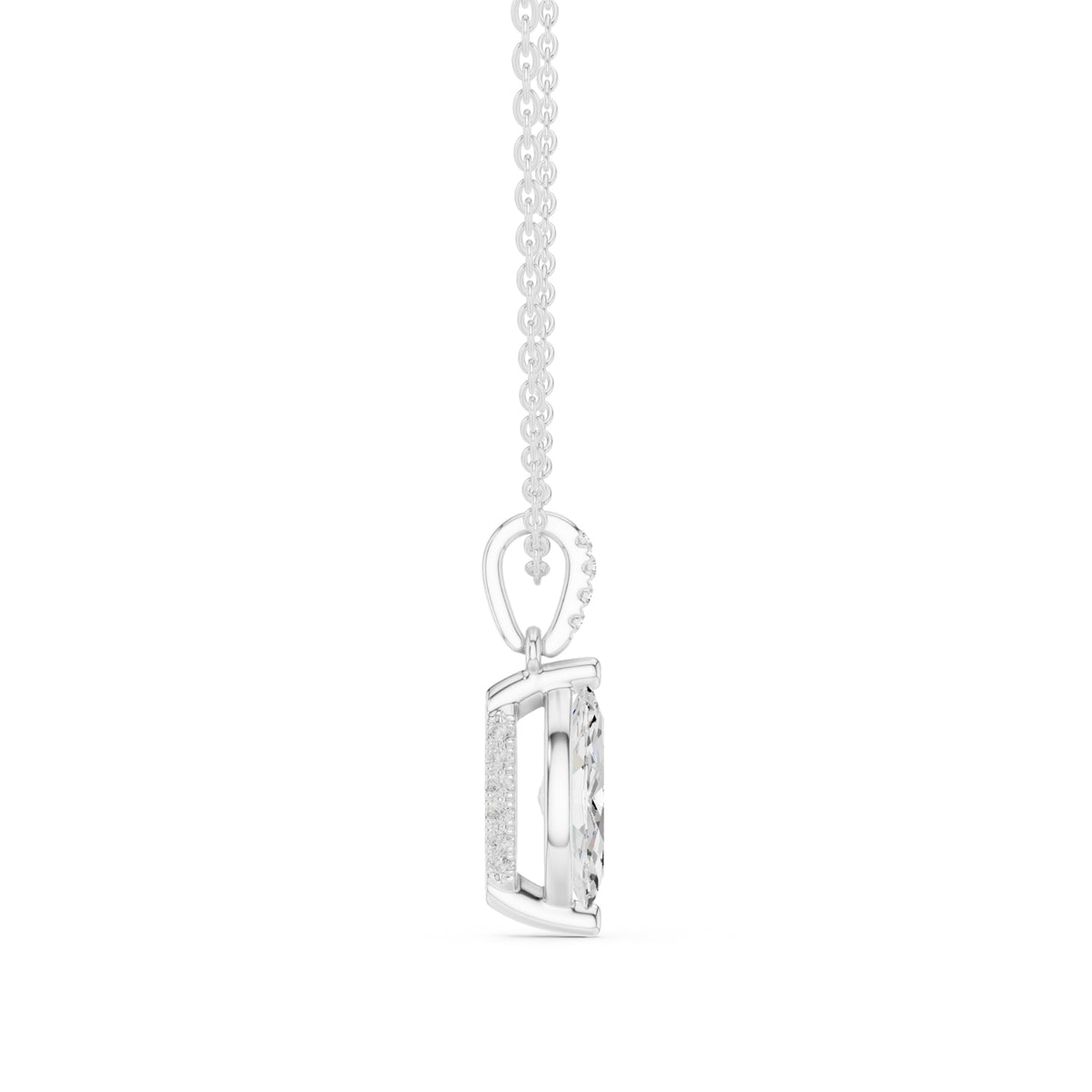 Diamond Solitaire Bezel Pendant Necklace (1.50ct) with Chain