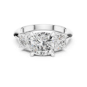 Three-Stone Diamond Engagement Ring | 2.5ct Center with Round Side Stones