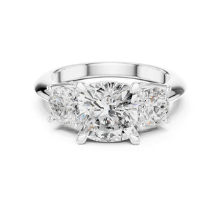 Three-Stone Diamond Engagement Ring | 2.5ct Center with Round Side Stones