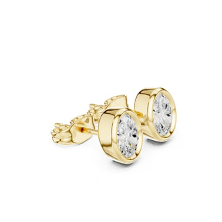 Elegant Bezel Diamond Stud Earrings