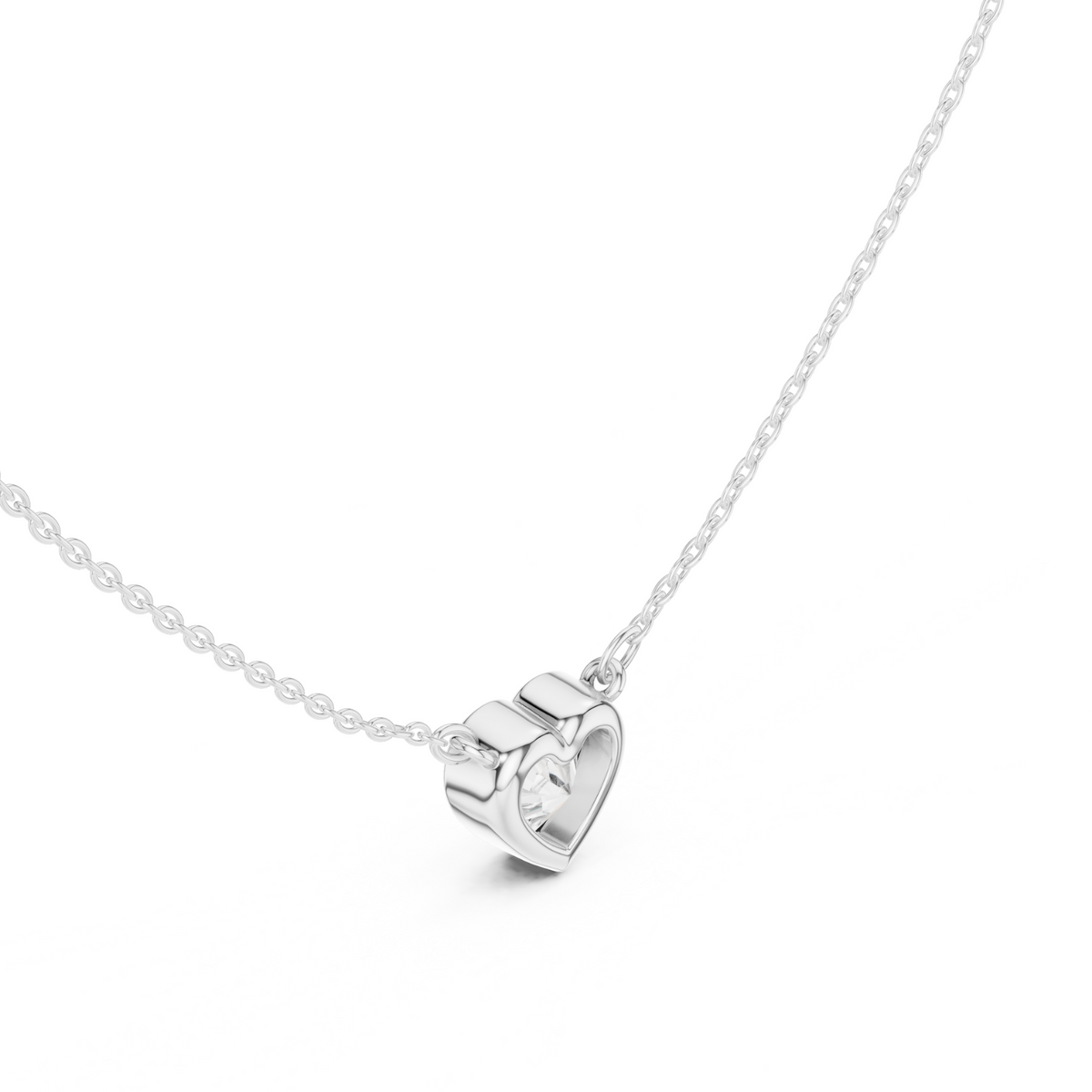 Diamond Solitaire Bezel Pendant Necklace