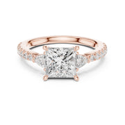 1 Carat Three-Stone Diamond Rings With Pave Band