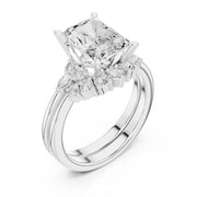 Diamond Bridal Set Ring with Marquise & Round Accent Diamonds