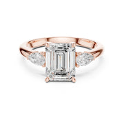 Three-Stone Engagement Ring with Pear Side Diamonds