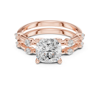 Diamond Bridal Set with Side Stones – 2.86 Carat