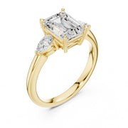 Three-Stone Engagement Ring with Pear Side Diamonds