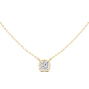 Diamond Solitaire Bezel Pendant Necklace