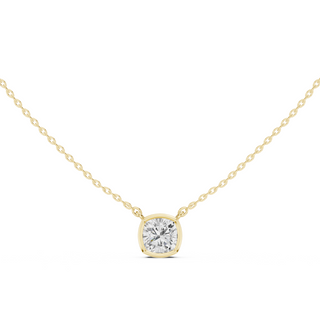 Diamond Solitaire Bezel Pendant Necklace