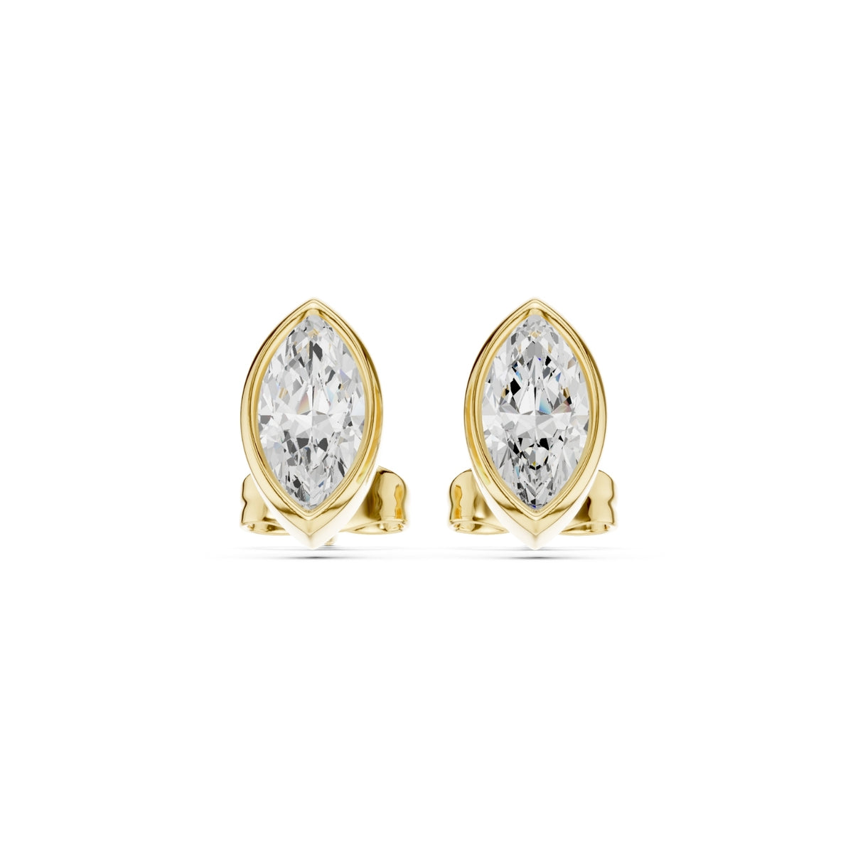 Elegant Bezel Diamond Stud Earrings