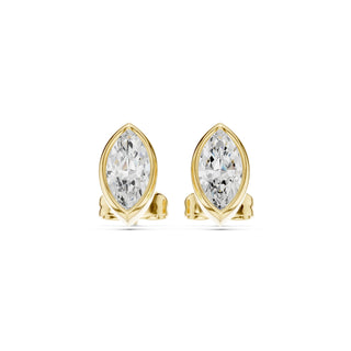 Elegant Bezel Diamond Stud Earrings