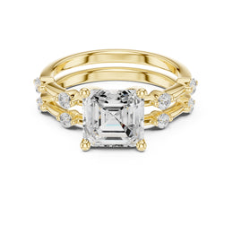 Diamond Bridal Set with Side Stones – 2.86 Carat