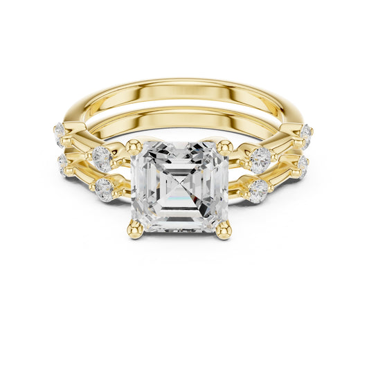 Diamond Bridal Set with Side Stones – 2.86 Carat