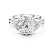 Diamond Bridal Set Ring with Marquise & Round Accent Diamonds