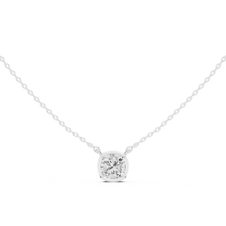Diamond Solitaire Bezel Pendant Necklace
